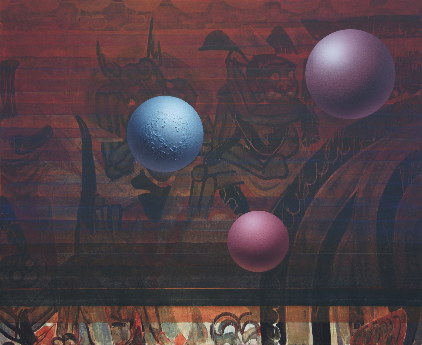 7.懸置五 布面丙烯 180x220cm