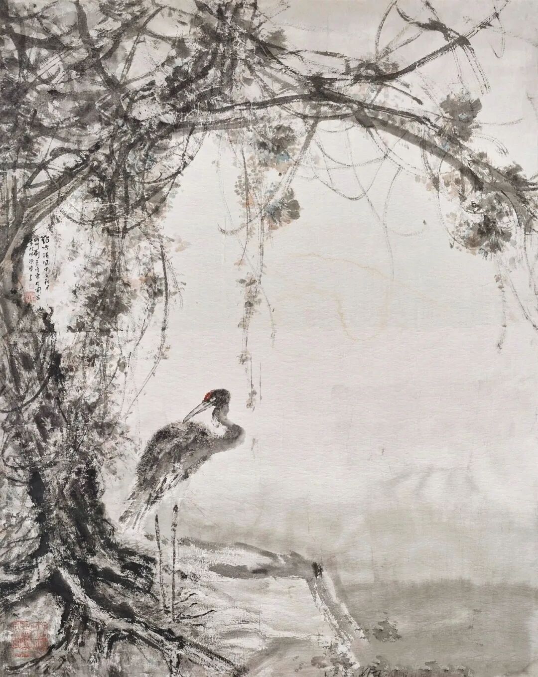 3 中國畫 《鶴鳴清風(fēng)》劉萬鳴.jpg