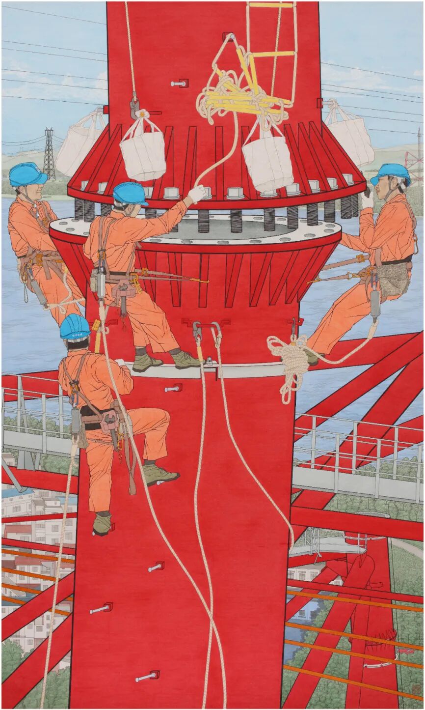 18 萬國龍 湖北美院 《楚天云塔貫經(jīng)緯·電網(wǎng)飛虹越長江》.jpg