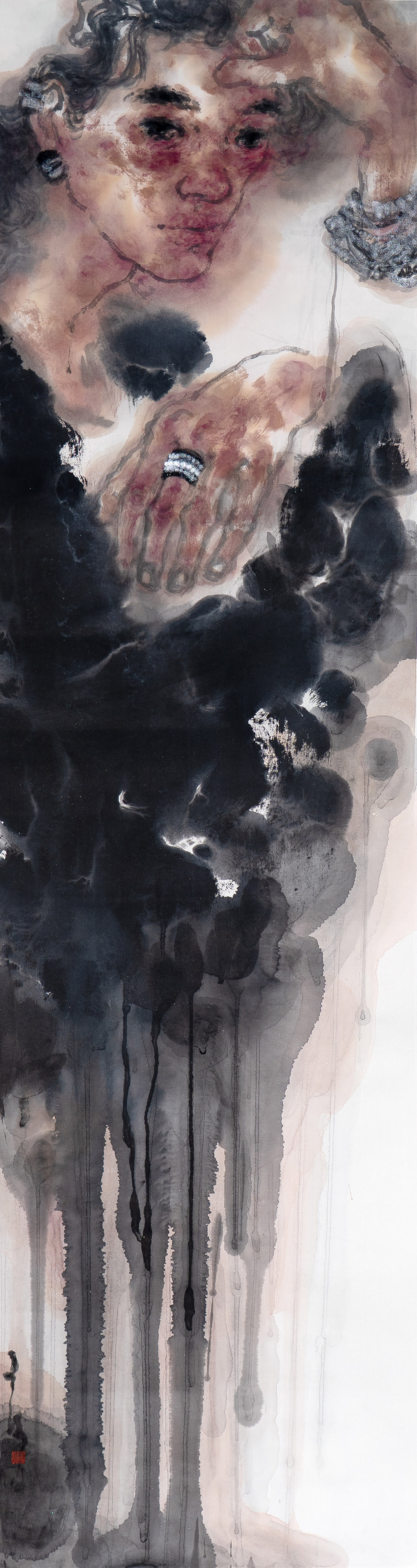 王丹《水墨人物》138cmx35cm