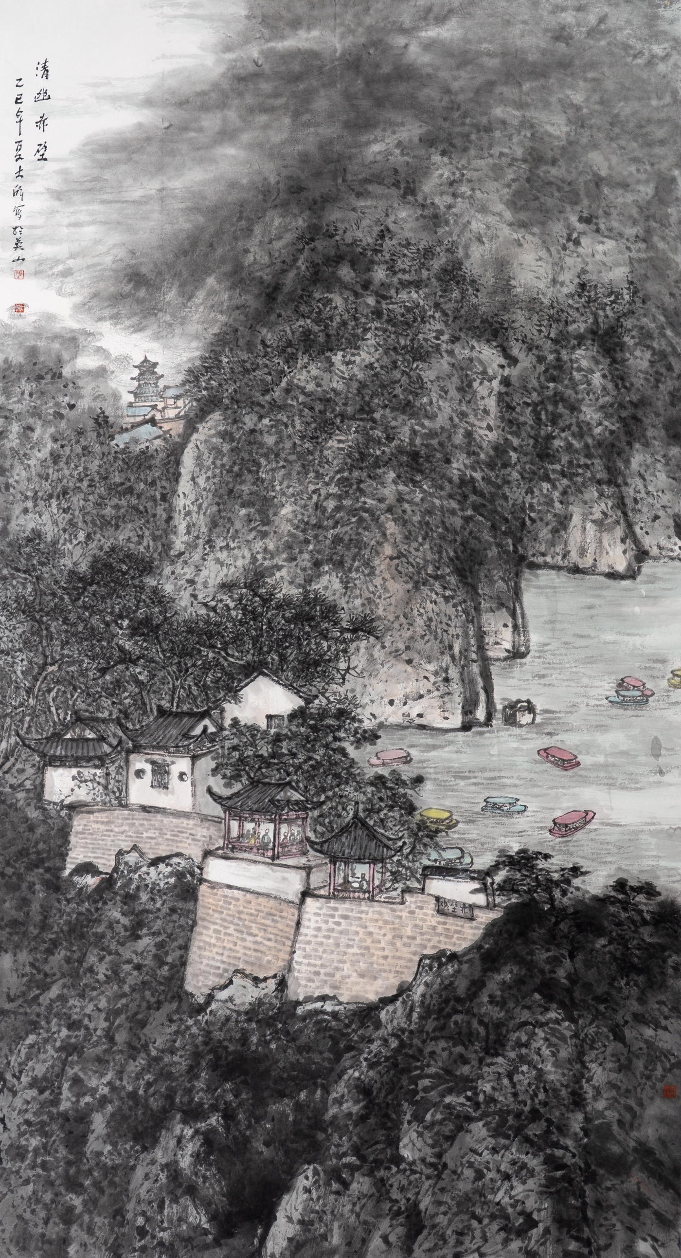 陳解華《清幽赤壁》180cmx96cm