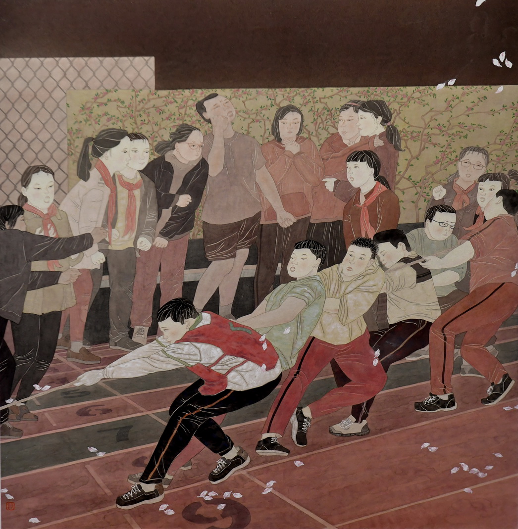 李軍平《齊心協(xié)力》97cm x97cm