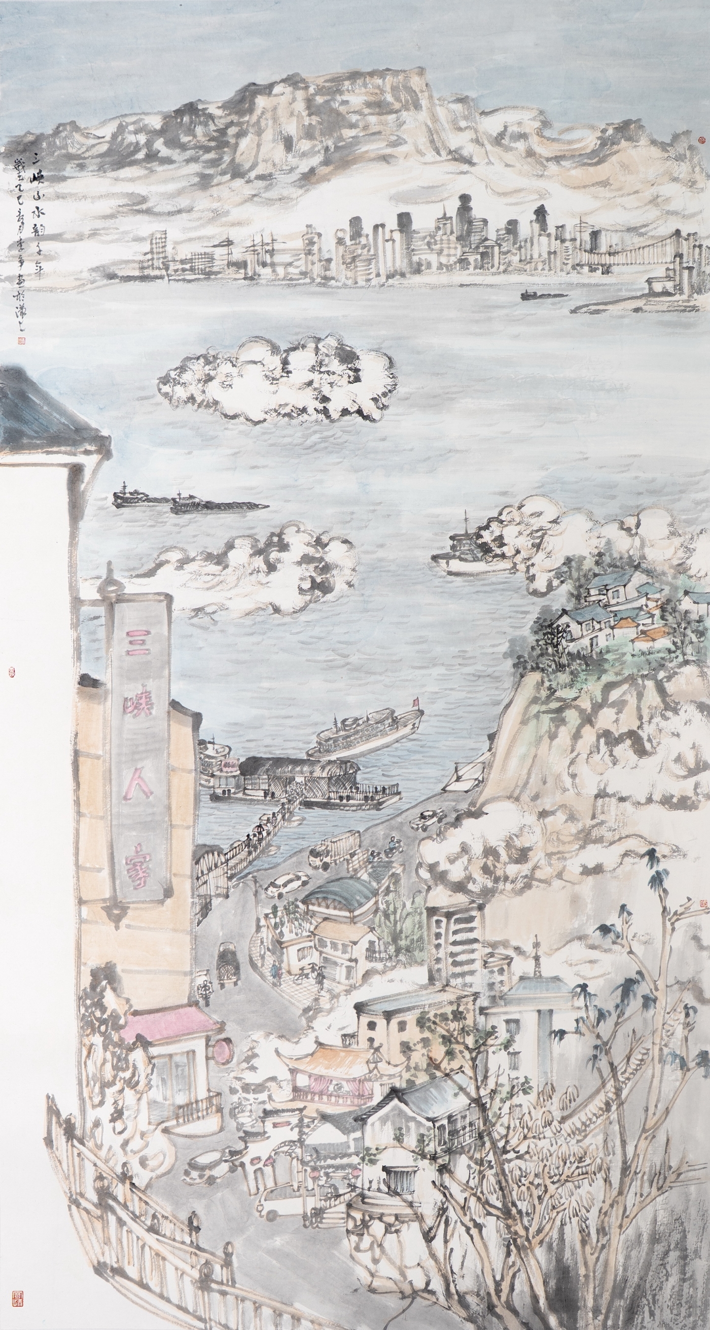 李爭《三峽山水韻千年》180cmx96cm