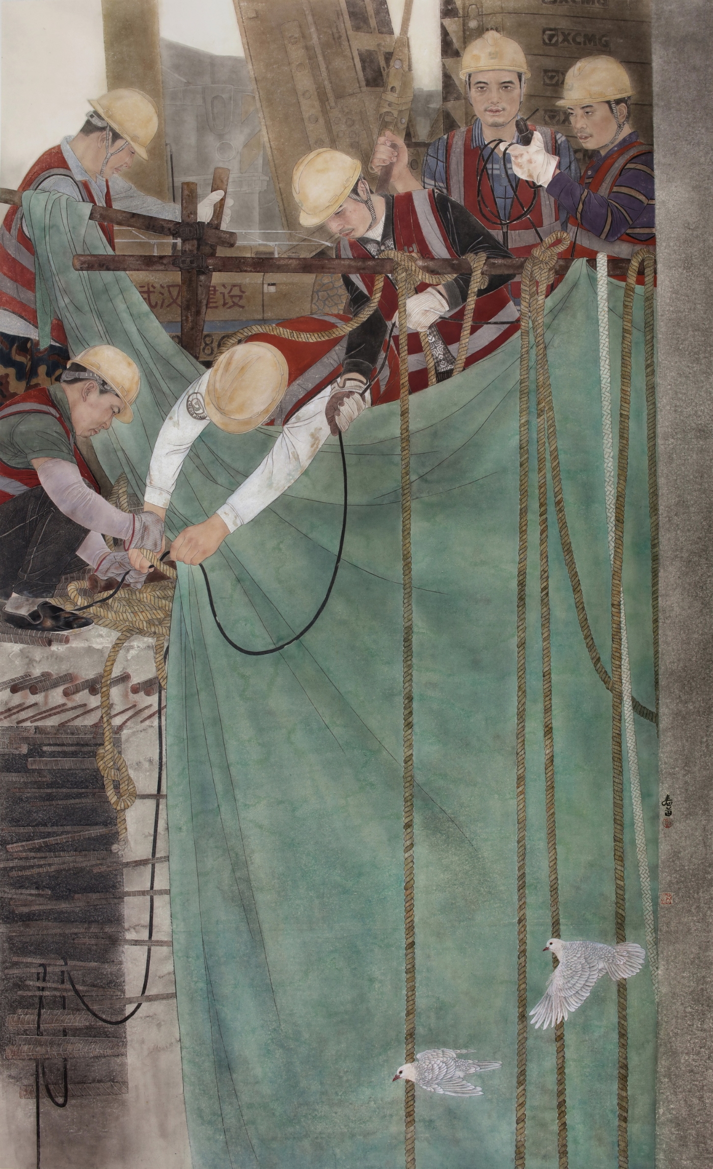 劉春苗《城市奏鳴曲》132x221cm 