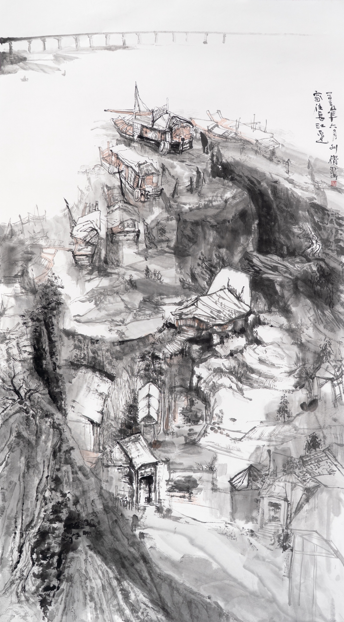 劉倩《家住長江邊》180cmx96cm