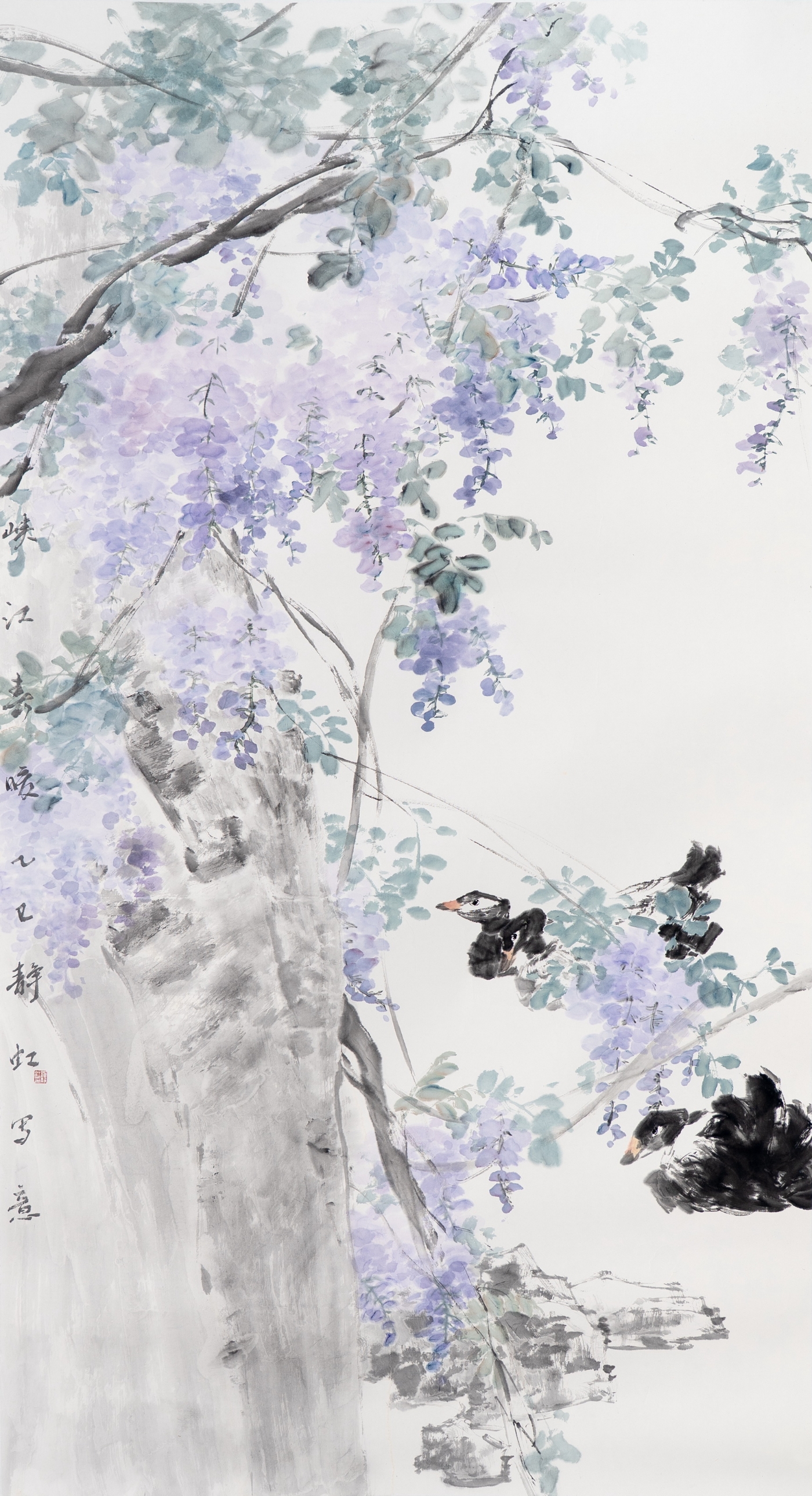 羅靜虹《峽江春暖》180cmx96cm