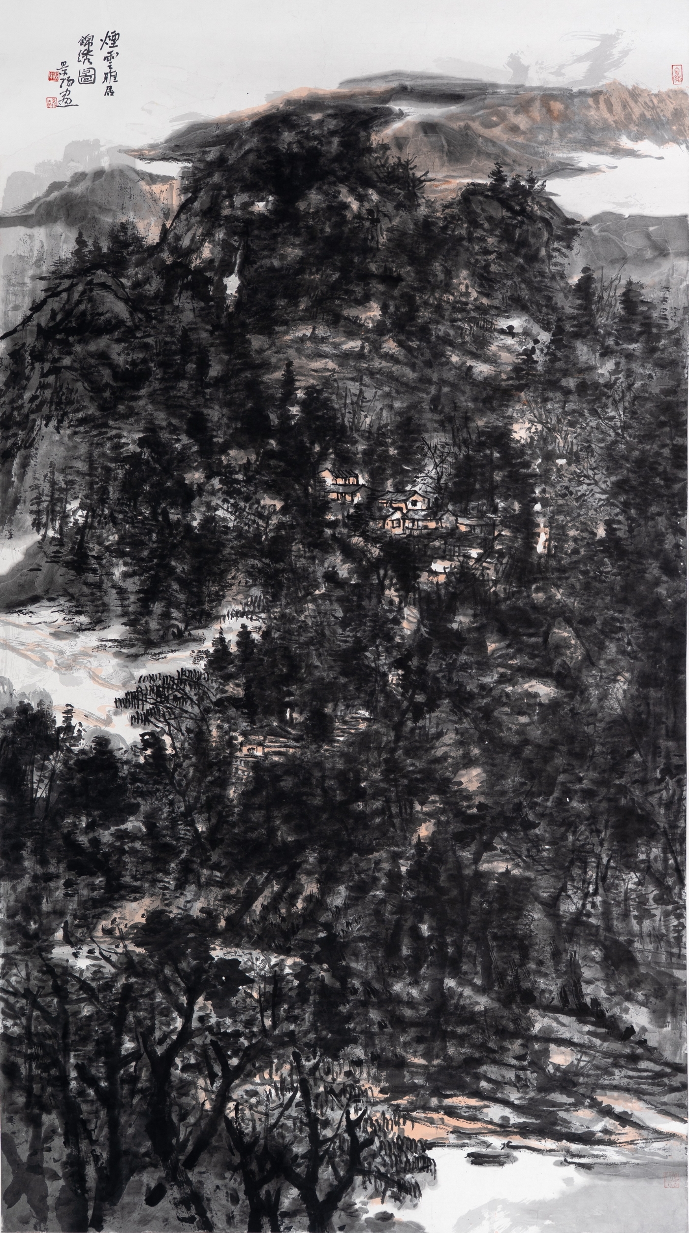 秦景陽《煙云雅居錦繡圖》180cmx96cm