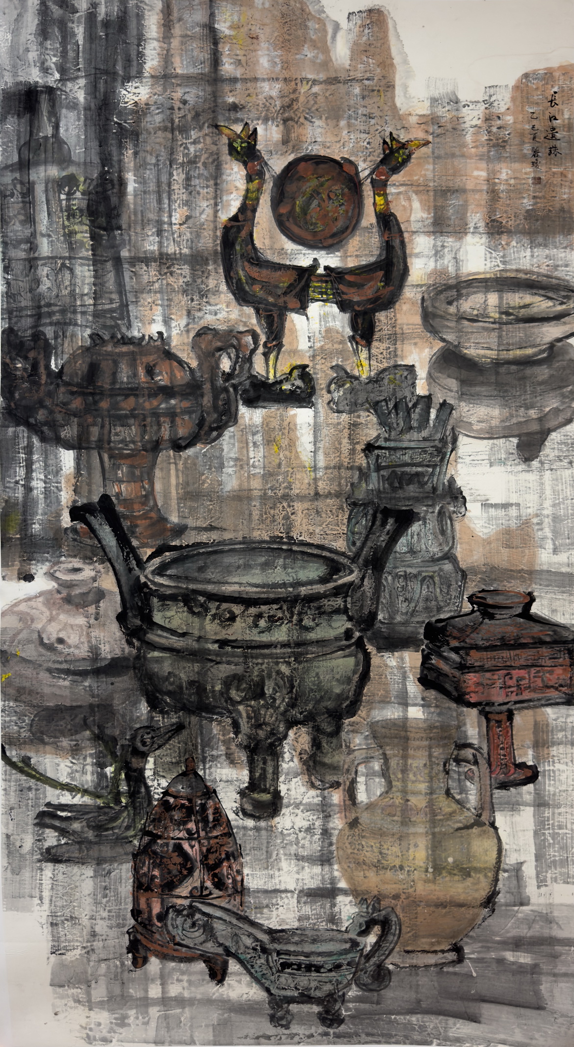 葉麗瓊 《長江遺珠》180×98cm