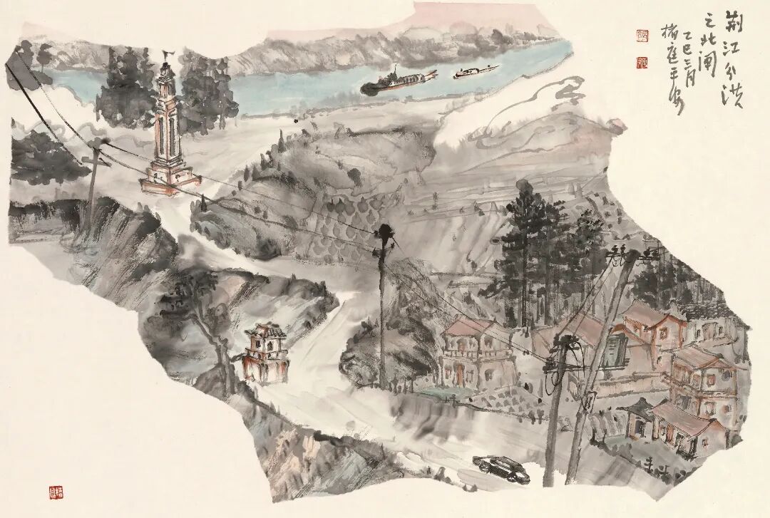 荊江分洪之北閘 46cm×68cm 2025年.JPG