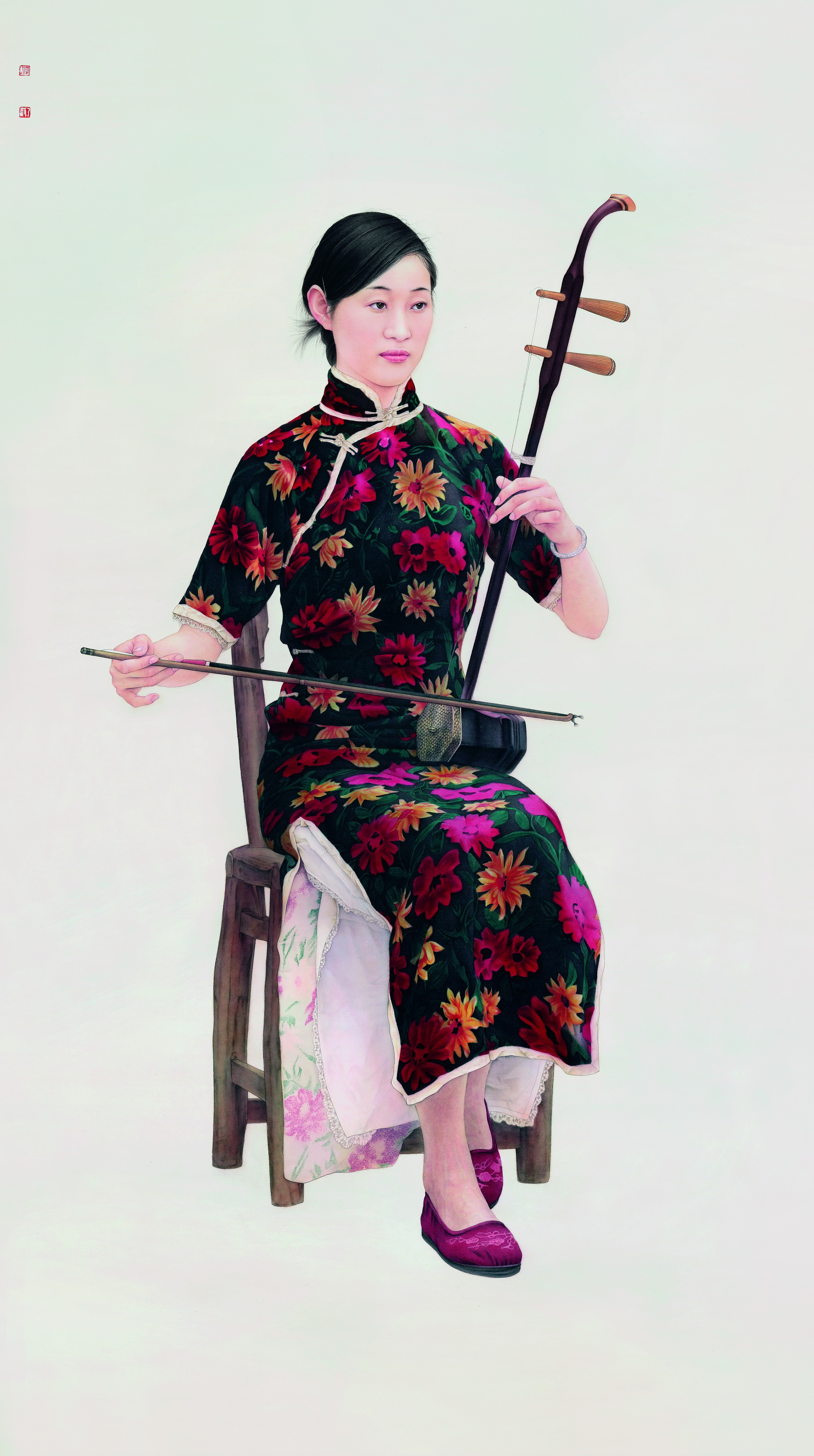 《良宵》 紙本 180cm×97cm 2016年 李乃蔚。