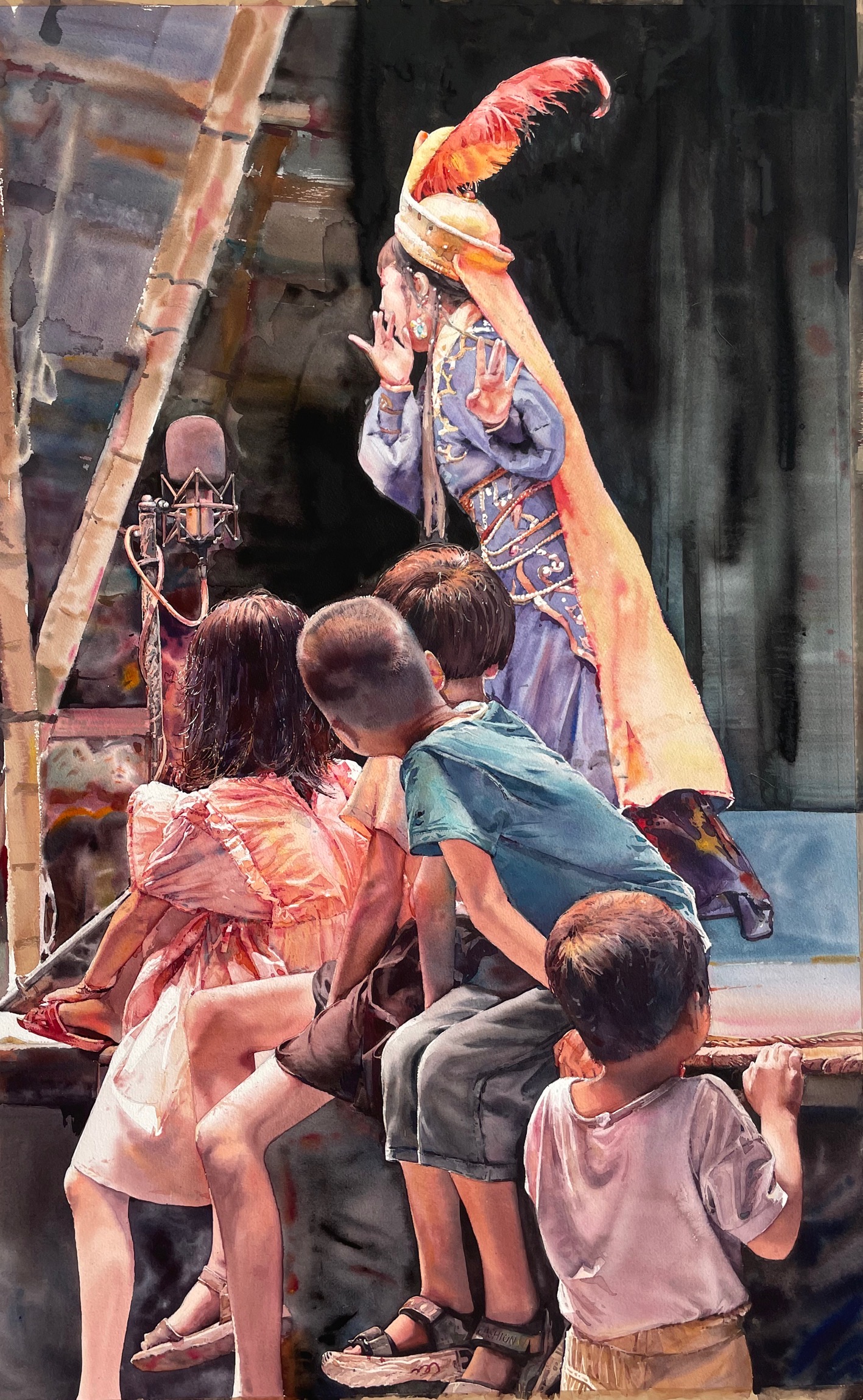 031曾繁琦 +《鄉(xiāng)村舞臺》+紙本水彩+107_71cm